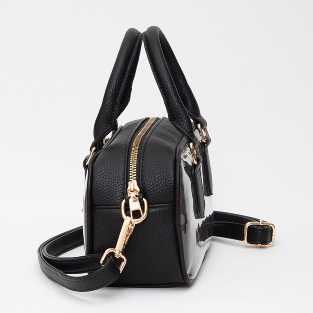 Gold Handle Structured Transparent Clear Handbag … - image 5